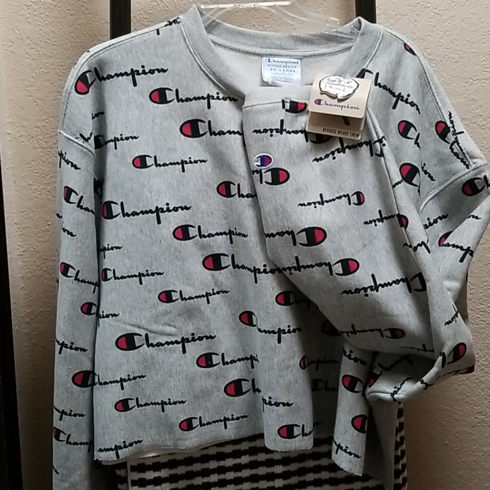 NWT Champion Reverse Weave Logo Cropped Pullover